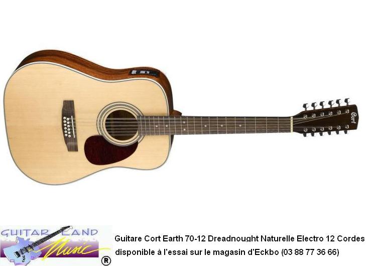 Guitare Cort Earth 70 Dreadnought Naturel Electro 12 Cordes